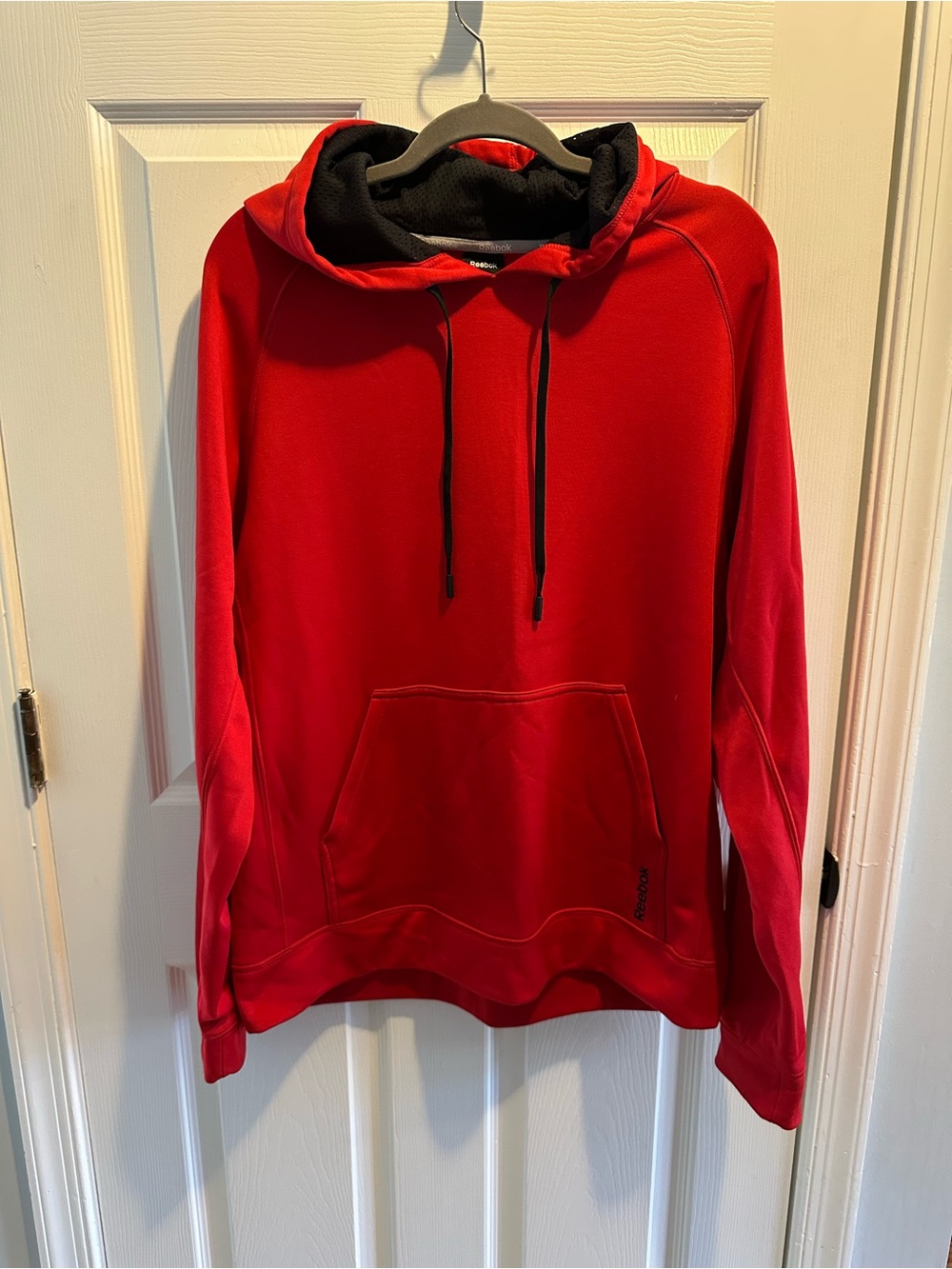 Reebok Red Hoodie with Black Lined Hood Size L